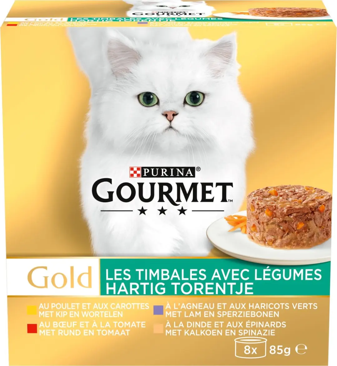 Gourmet Gold Hartig Torentje Natvoer Kattenvoer - 48x85g