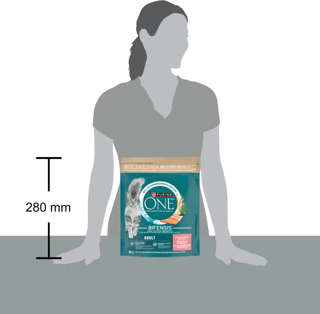 Purina ONE Adult Kattenbrokjes Zalm & Volkoren Granen - 4x800g - afbeelding 6 van 6