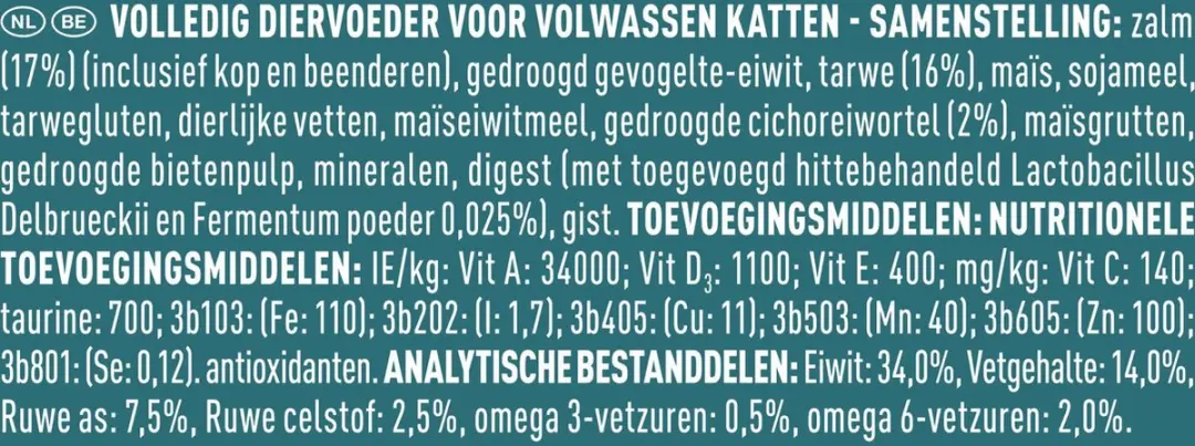 Purina ONE Adult Kattenbrokjes Zalm & Volkoren Granen - 4x800g