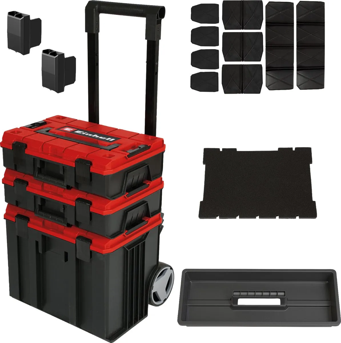 Einhell E-Case Tower 4540015 Systeemkoffer - 3-delig Rood/Zwart
