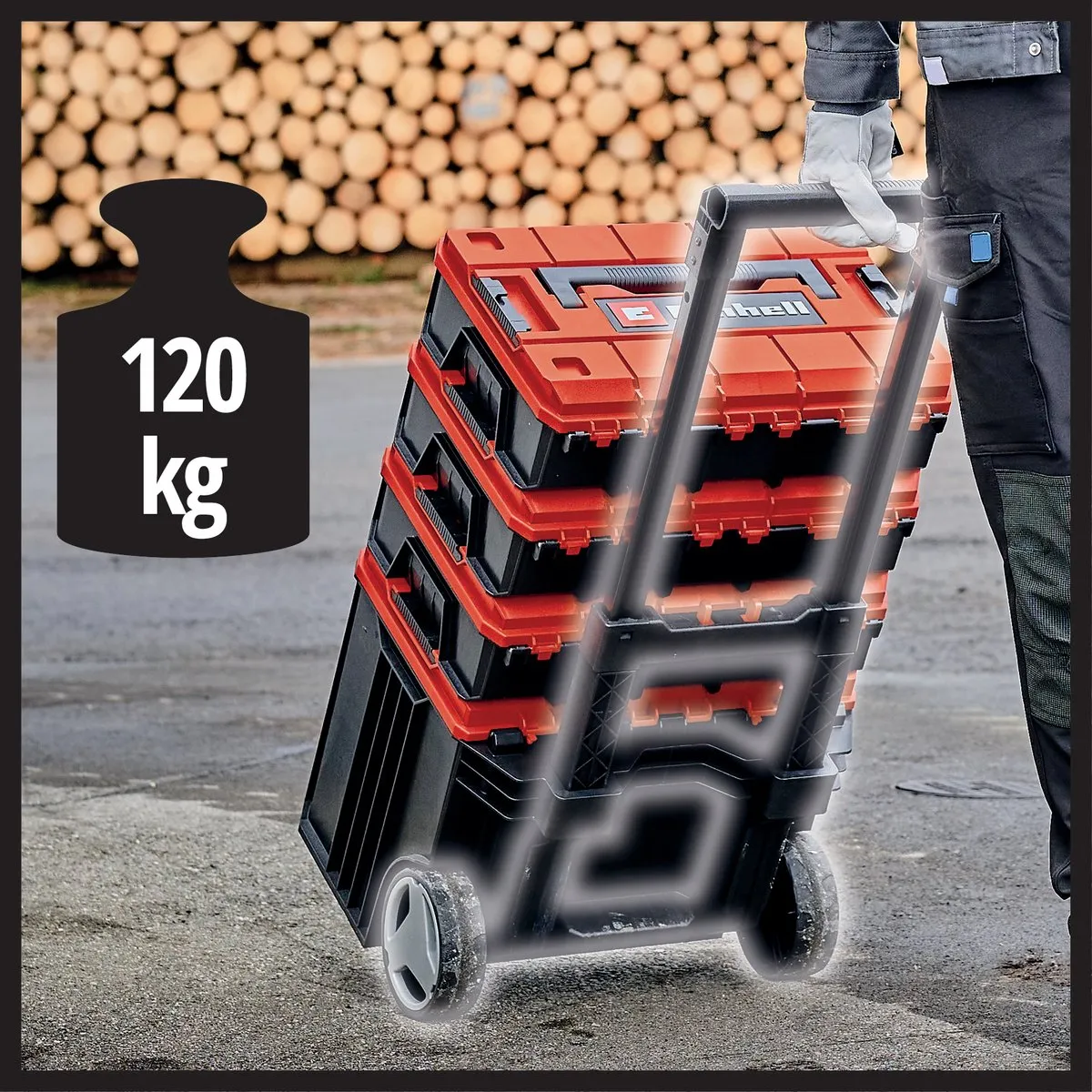 Einhell E-Case Tower 4540015 Systeemkoffer - 3-delig Rood/Zwart