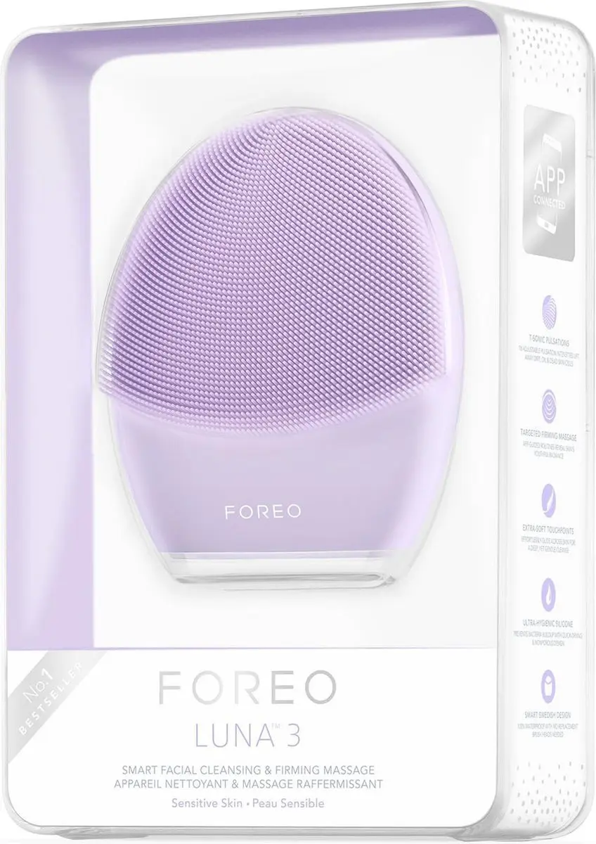 FOREO LUNA 3 Gezichtsreinigingsborstel 16 Snelheden - Lavendel