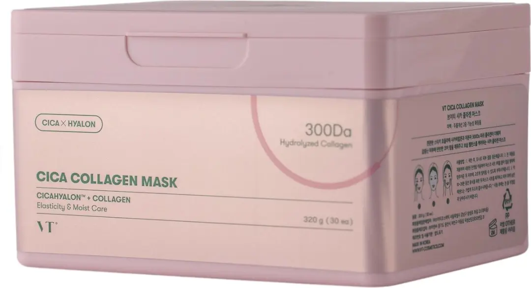 VT Cosmetics CICA Collagen Face Mask 30 Stuks - Roze/Wit
