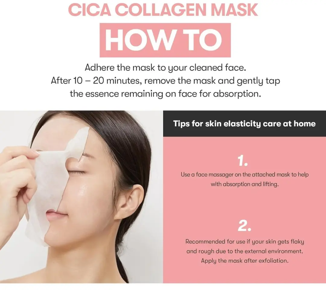 VT Cosmetics CICA Collagen Face Mask 30 Stuks - Roze/Wit