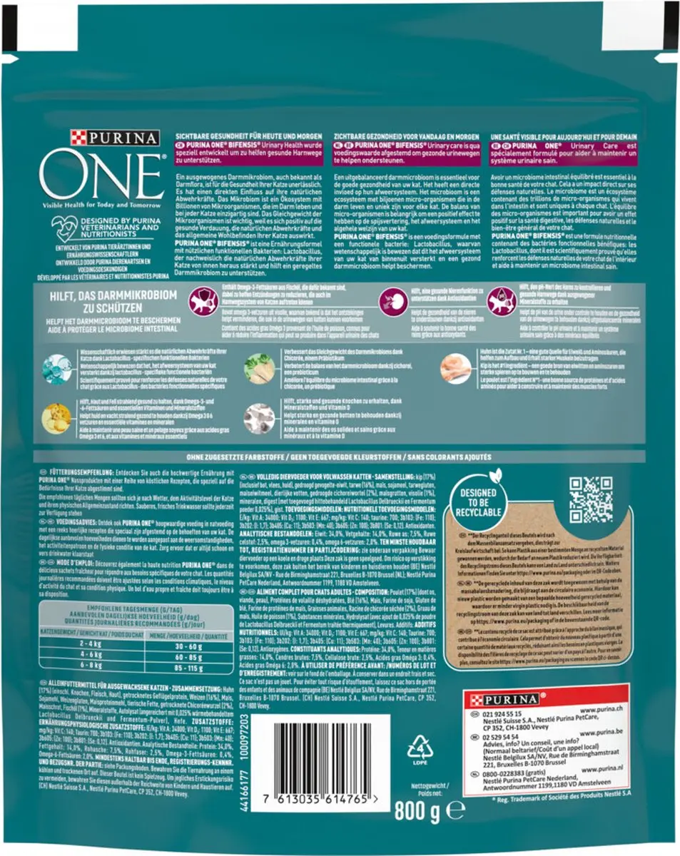 Purina ONE Urinary Care Kip 800g - 4 Stuks