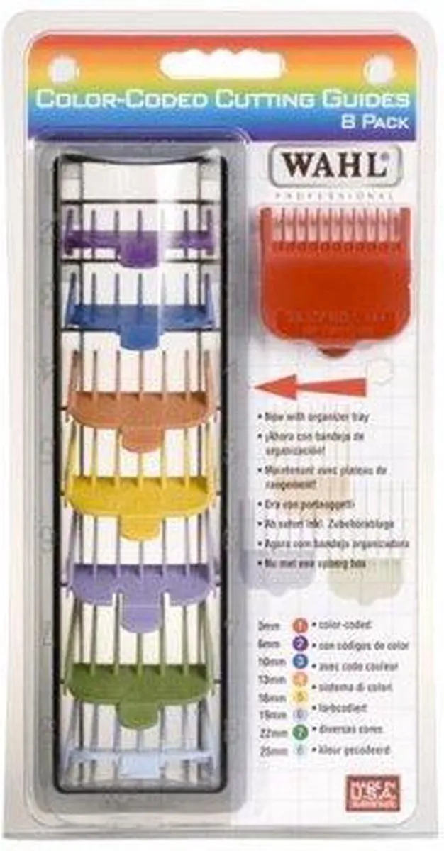 Wahl Opzetkammen Set - 8 Stuks - Gekleurd