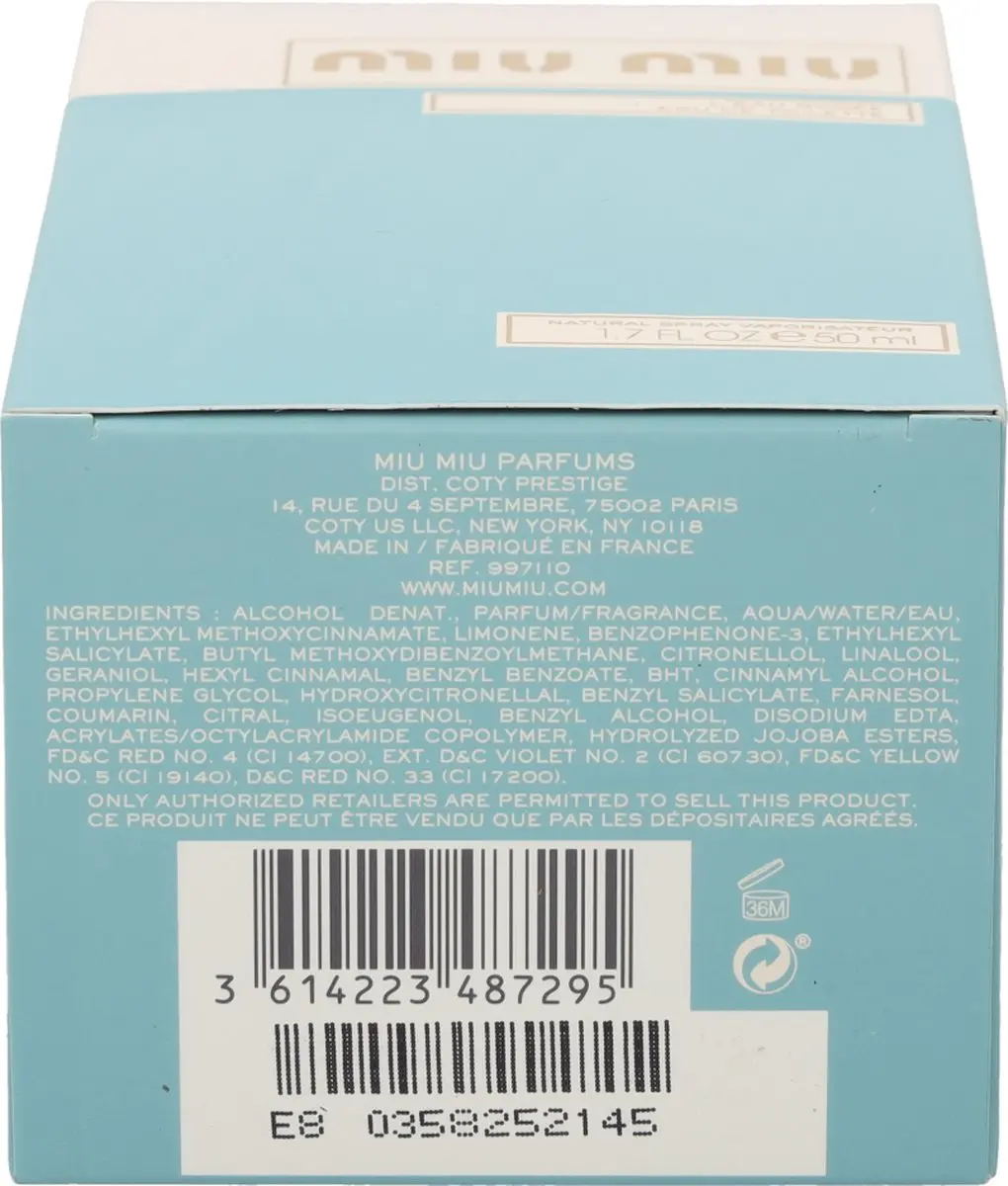 Miu Miu L'Eau Rosée Eau de Toilette 50ml