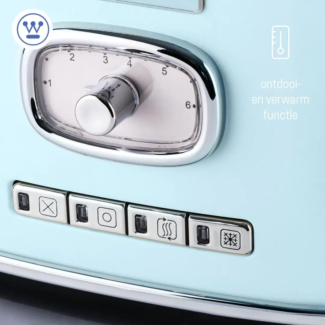 Westinghouse WKTTB857 Retro Broodrooster 2 Sneden - 815W - Blauw
