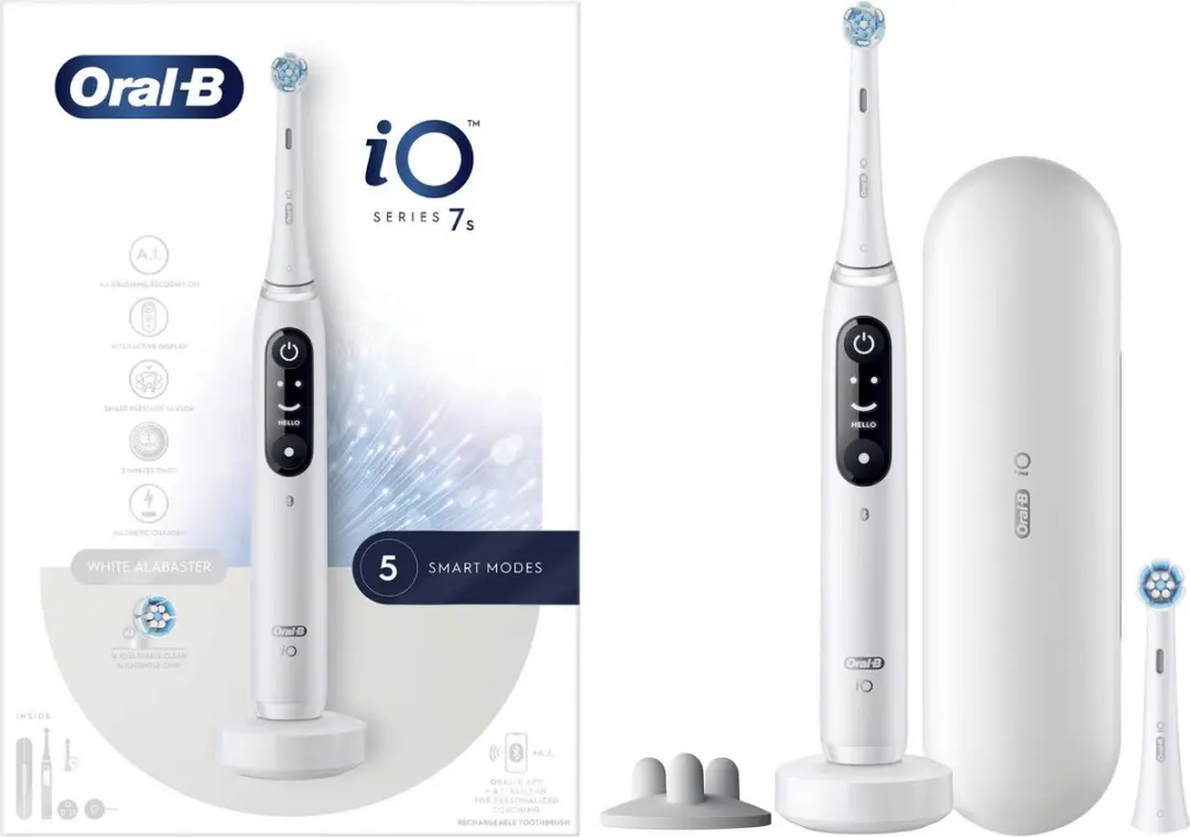 Oral-B iO 7S Tandenborstel - Wit - 2 Opzetborstels