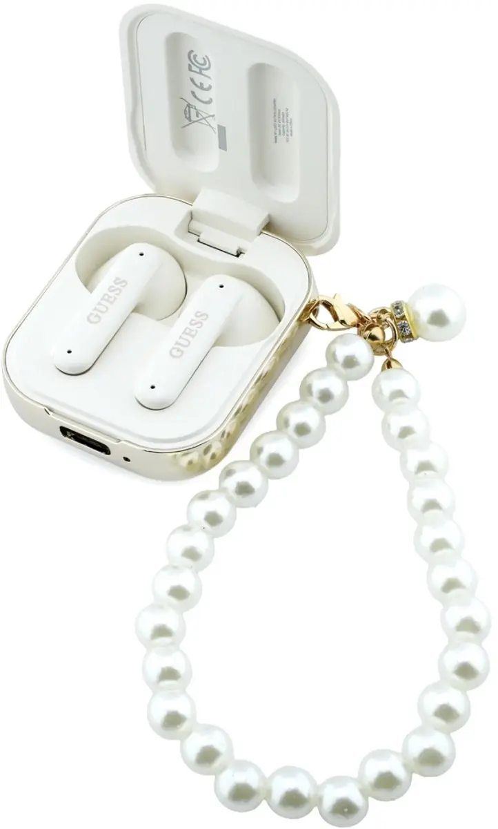 GUESS Pearl Strap TWS Draadloze Oortjes - Wit