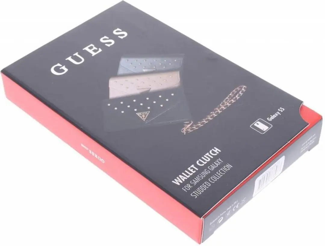GUESS Hoesje Samsung Galaxy S5 Plus - Zilver Kunstleer