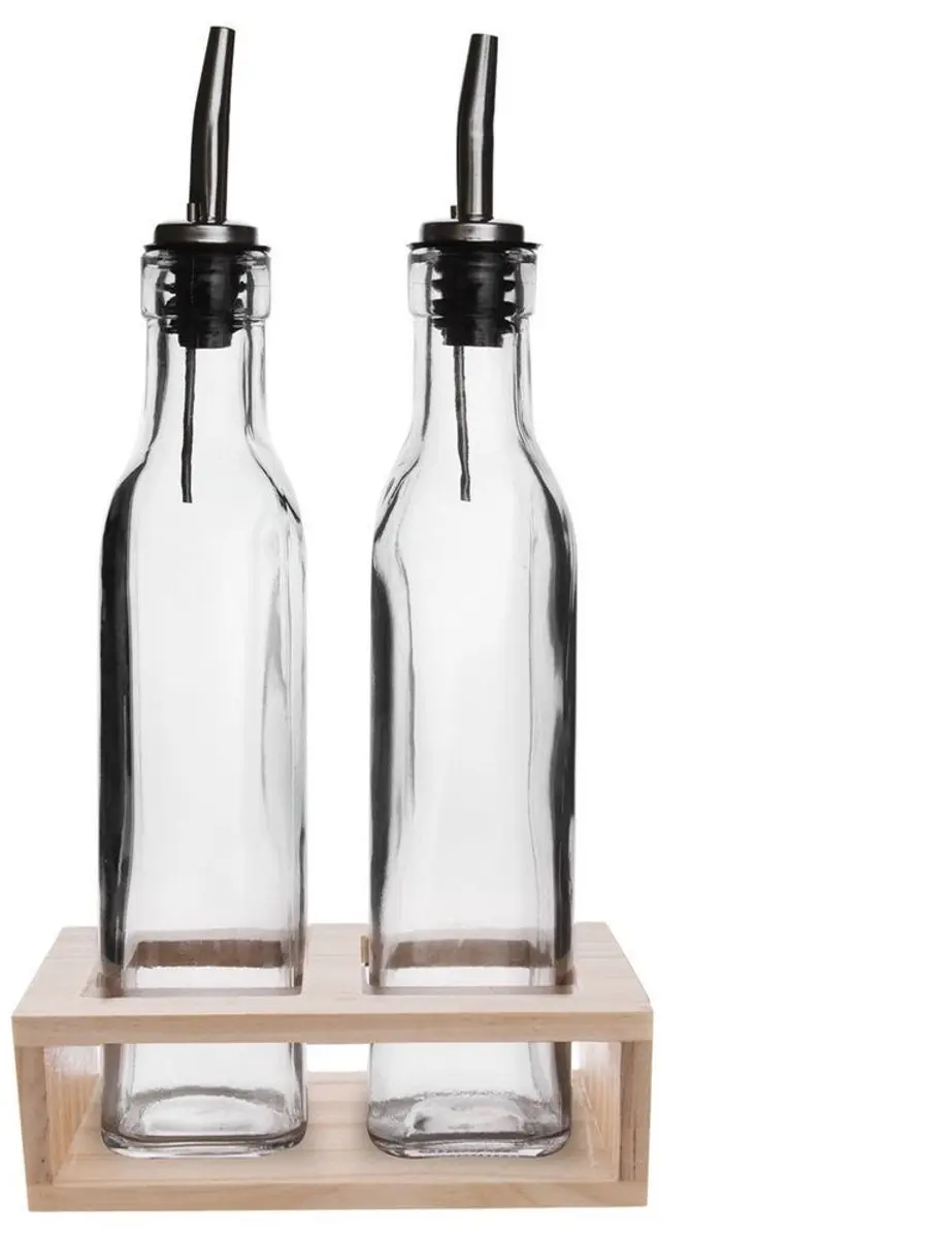 Orion Serie Glazen Flessenset 300ml - Houten Standaard
