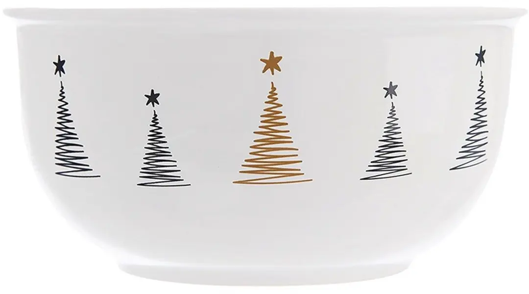 Orion Porseleinen Kerstkom 13,5cm - 560ml - Wit