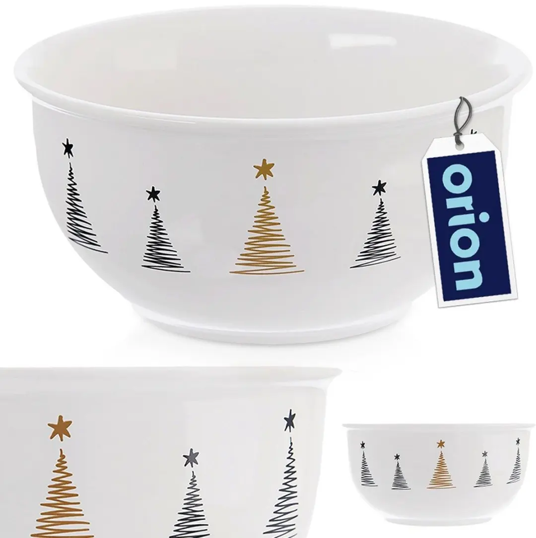 Orion Porseleinen Kerstkom 13,5cm - 560ml - Wit