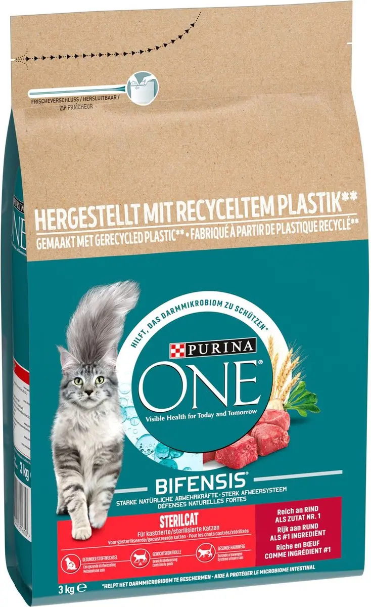 Purina ONE Sterilcat Kattenbrokjes Rund & Tarwe - 12kg - afbeelding 6 van 6