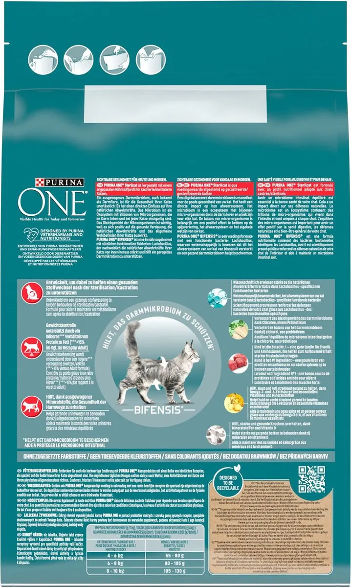 Purina ONE Sterilcat Kattenbrokjes Rund & Tarwe - 12kg