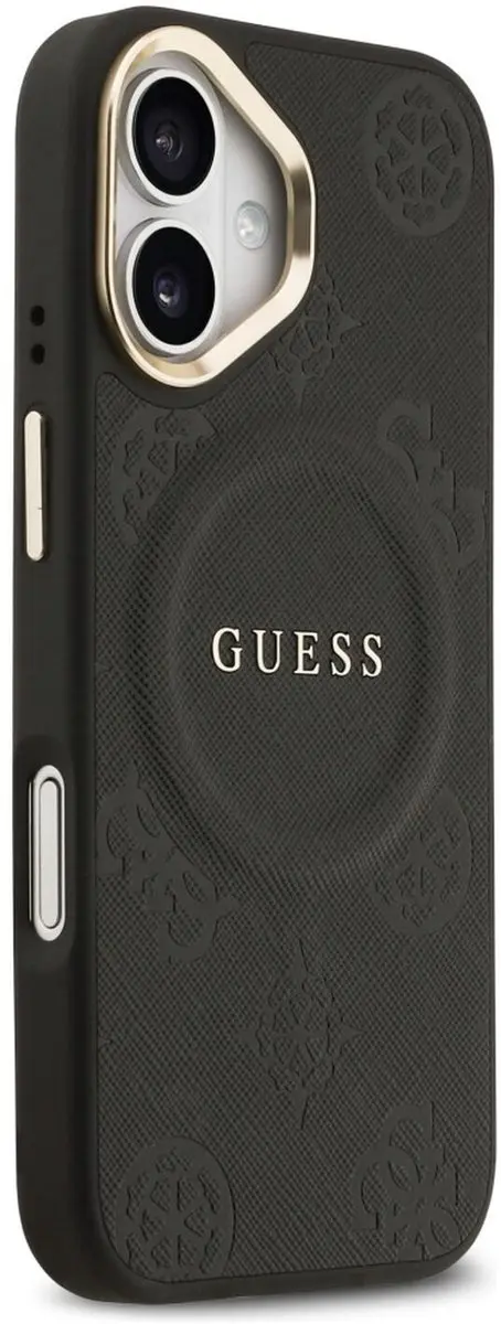 GUESS Peony Hot Stamp MagSafe Hoesje - iPhone 17 - Zwart - 3666339519674