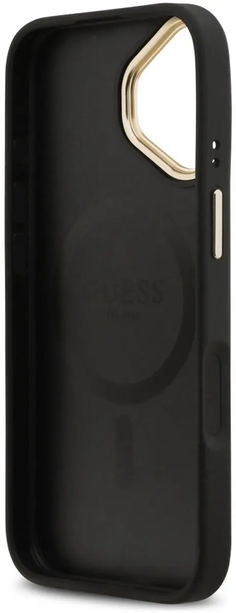 GUESS Peony Hot Stamp MagSafe Hoesje - iPhone 17 - Zwart - 3666339519674