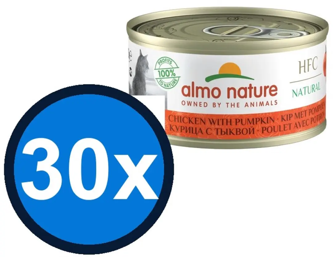 Almo Nature HFC Kip & Pompoen Natvoer Kat - 30x70g
