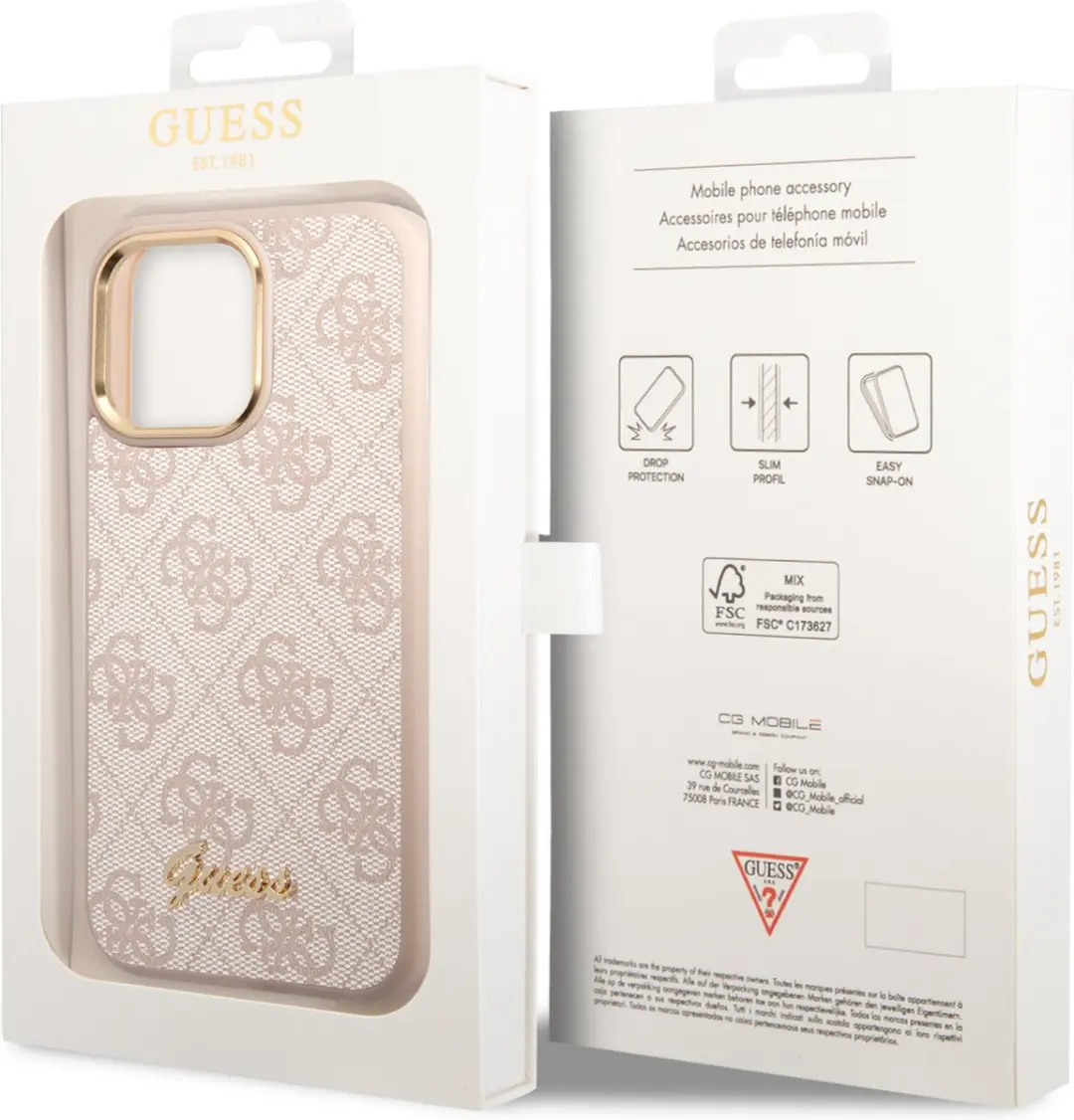 Guess iPhone 14 Pro Back Cover - Roze - MagSafe