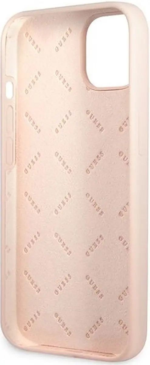 GUESS Silicone Triangle Line Hoesje - iPhone 13 Mini - Roze - afbeelding 6 van 6