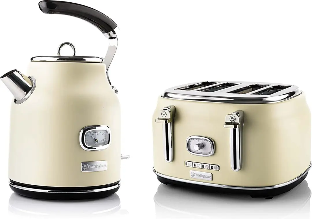 Westinghouse Retro Waterkoker 1,7L + Broodrooster 4 Sneden