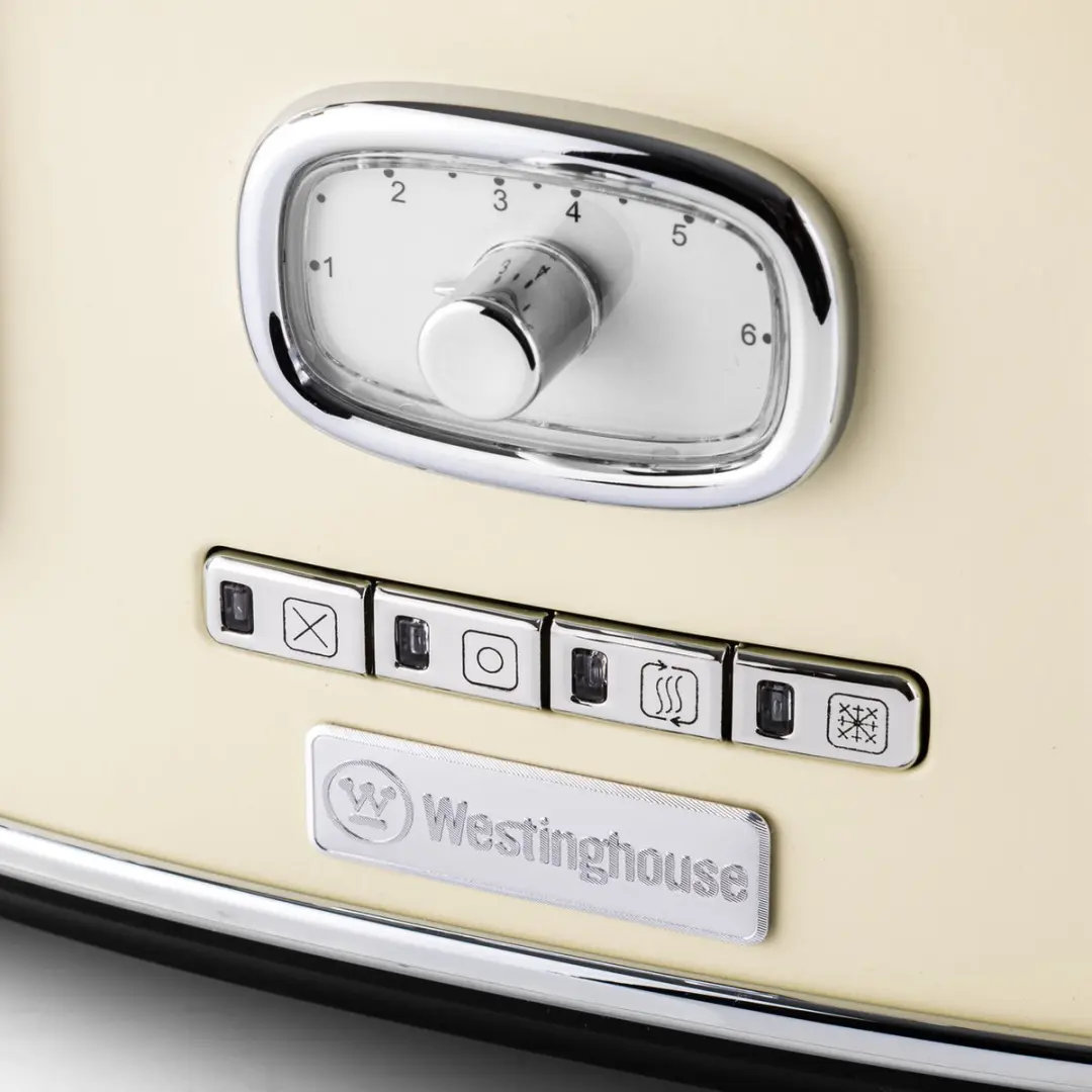 Westinghouse Retro Waterkoker 1,7L + Broodrooster 4 Sneden - Beige