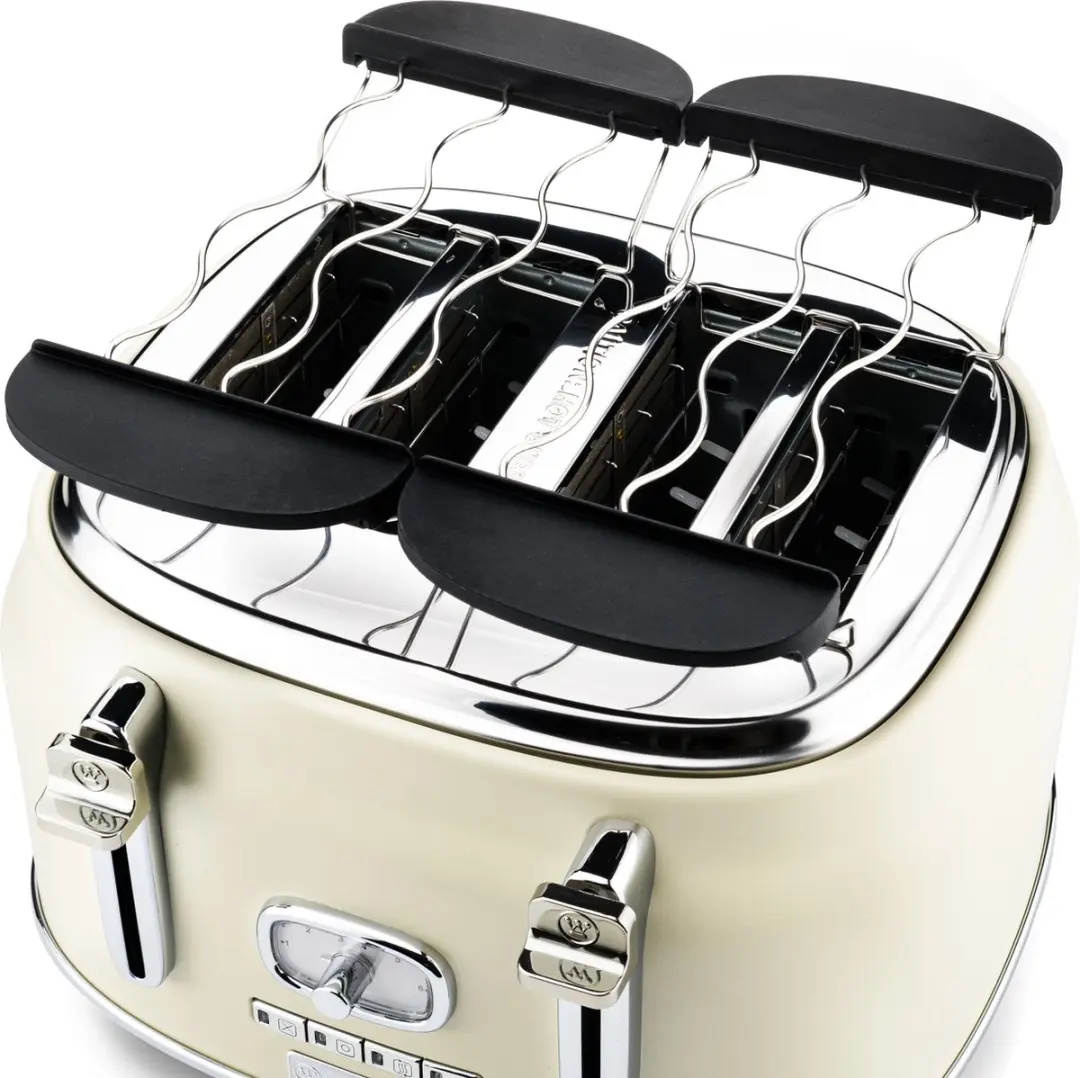Westinghouse Retro Waterkoker 1,7L + Broodrooster 4 Sneden - Beige