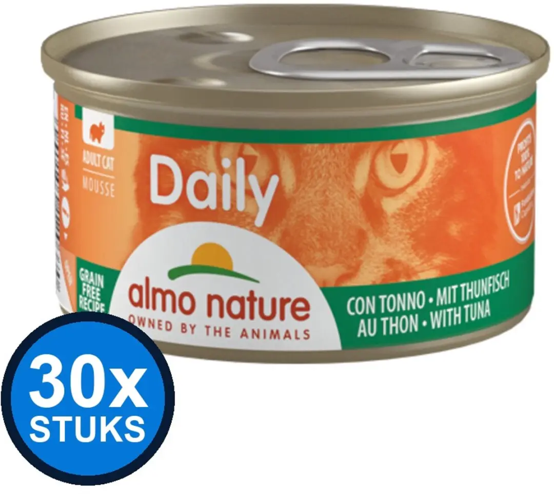 Almo Nature Daily Mousse Tonijn Kattenvoer Natvoer 30x85g