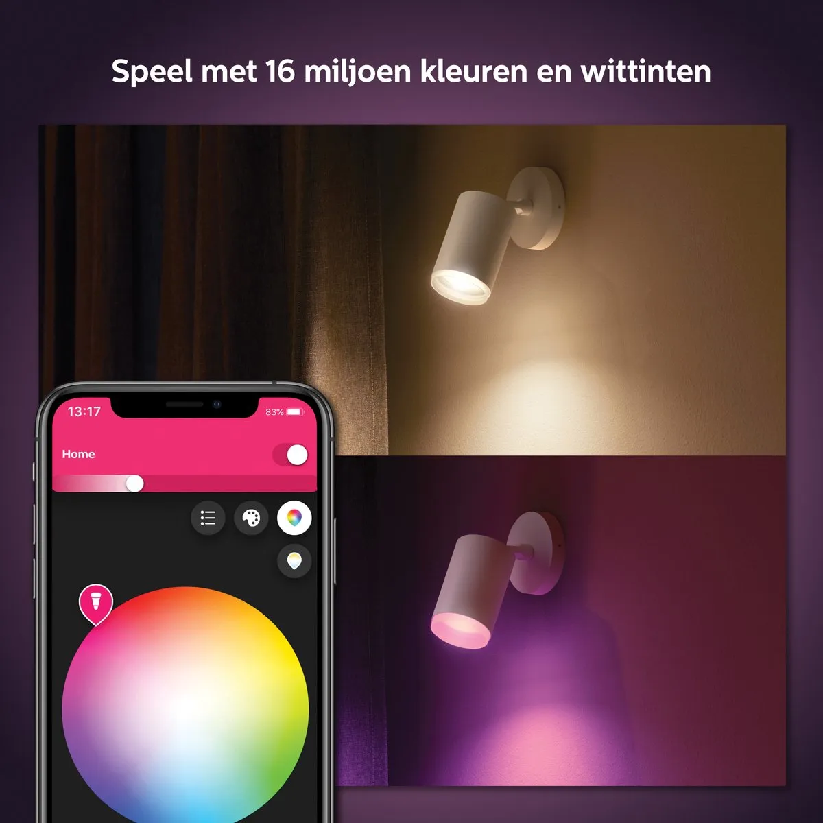 Philips Hue Fugato Opbouwspot RGBW - 1 Stuk