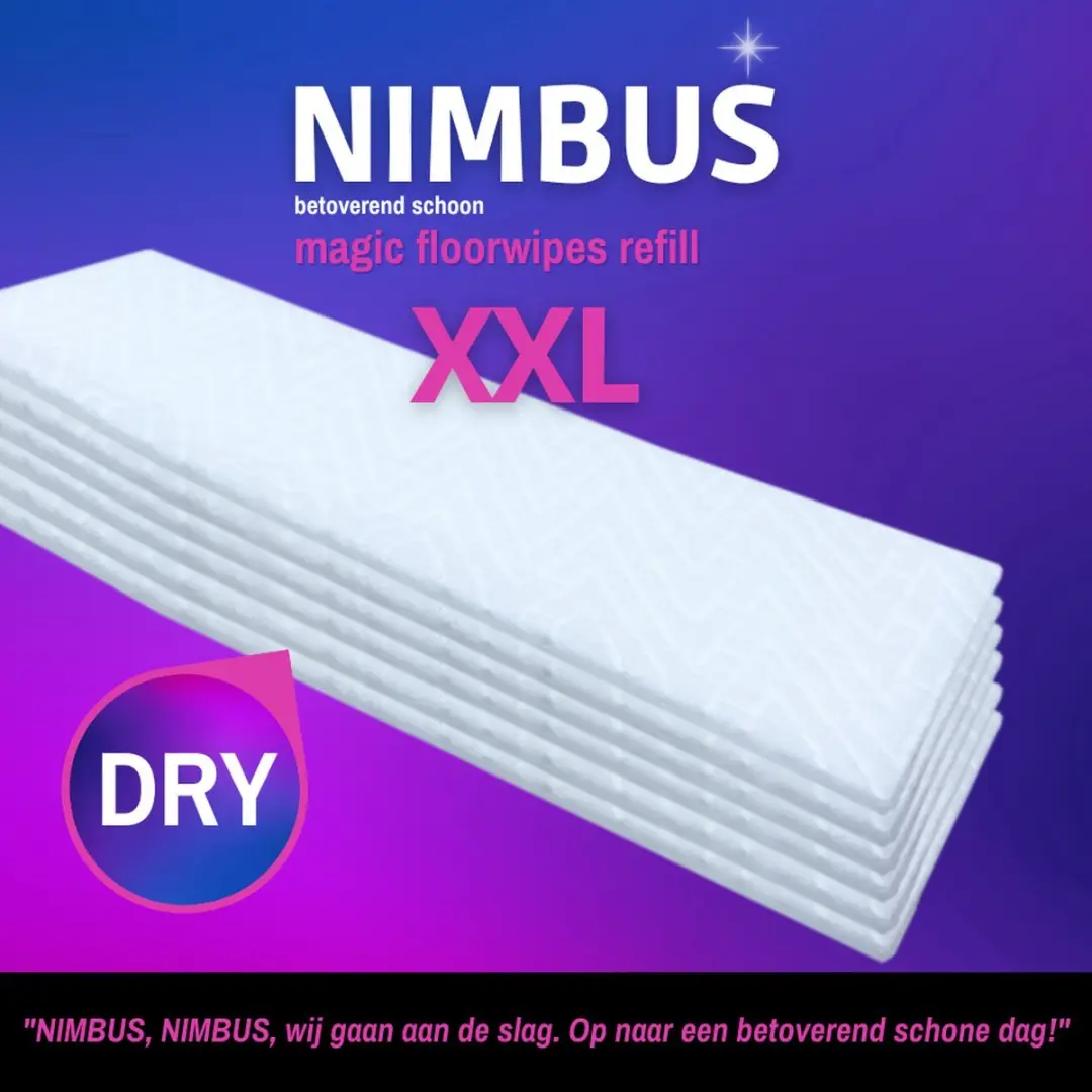 Nimbus Magic Floorwipes XXL Navulling 100 Stuks - 46x27cm Wit