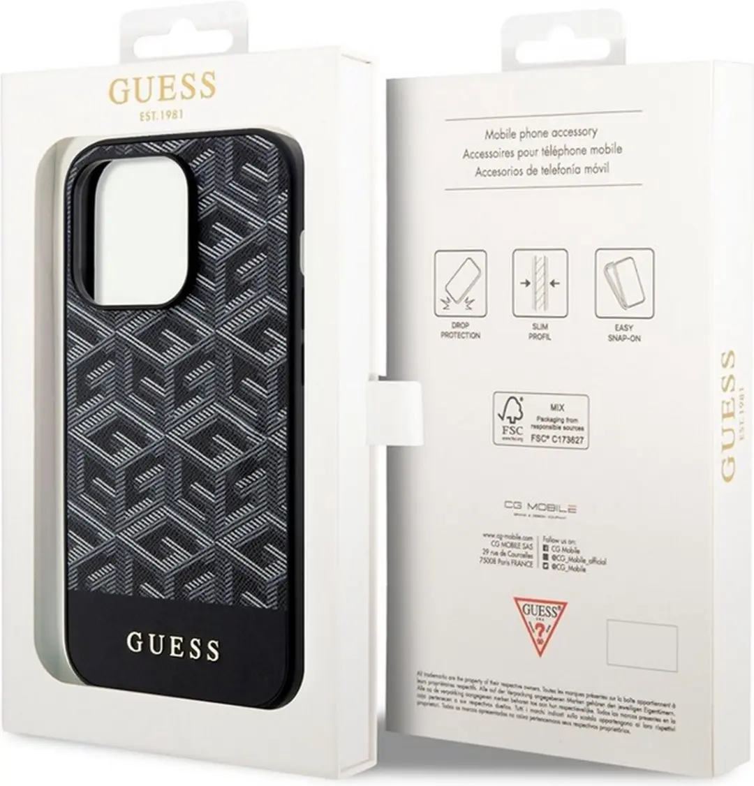 Guess G-Cube MagSafe Hoesje - iPhone 13 Pro Max - Zwart