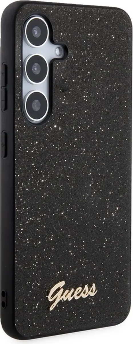 GUESS Glitter Back Case Samsung Galaxy S24 - Zwart