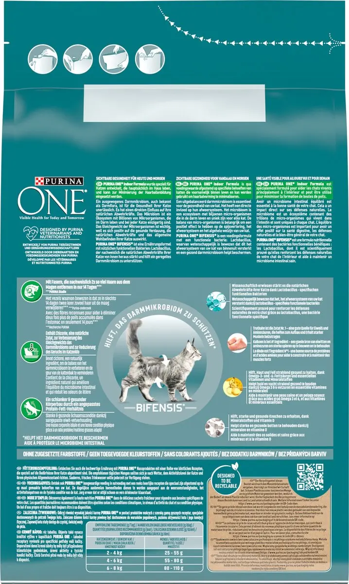 Purina ONE Adult Indoor Kalkoen Kattenvoer Droogvoer 3kg