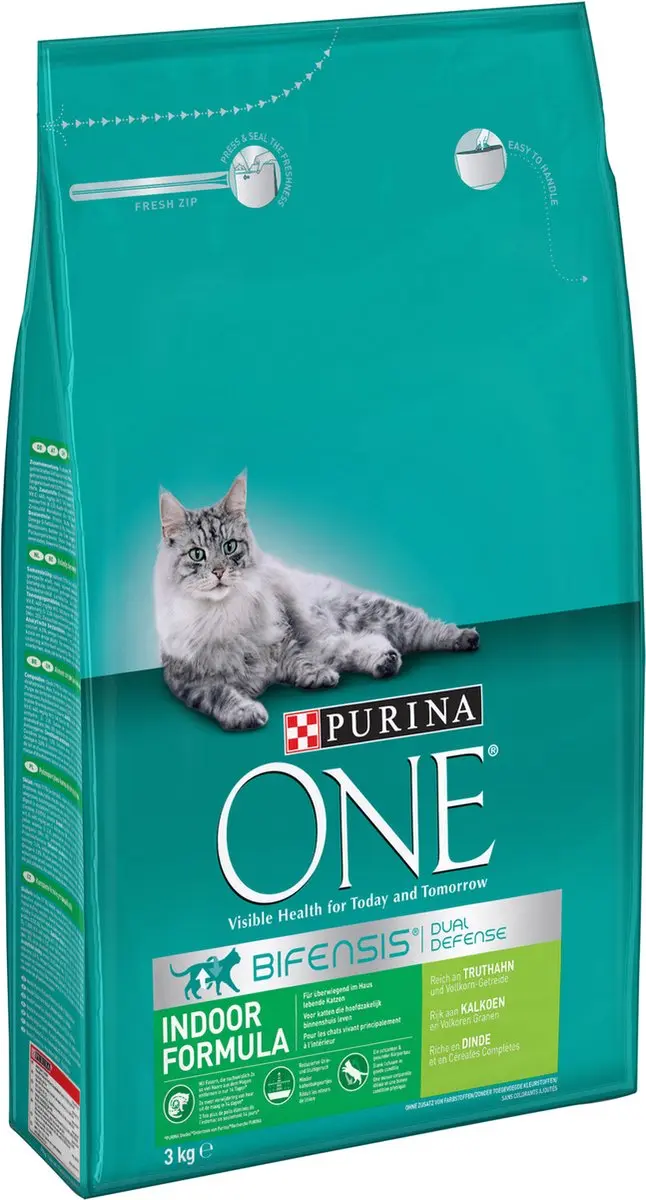 Purina ONE Adult Indoor Kalkoen Kattenvoer Droogvoer 3kg