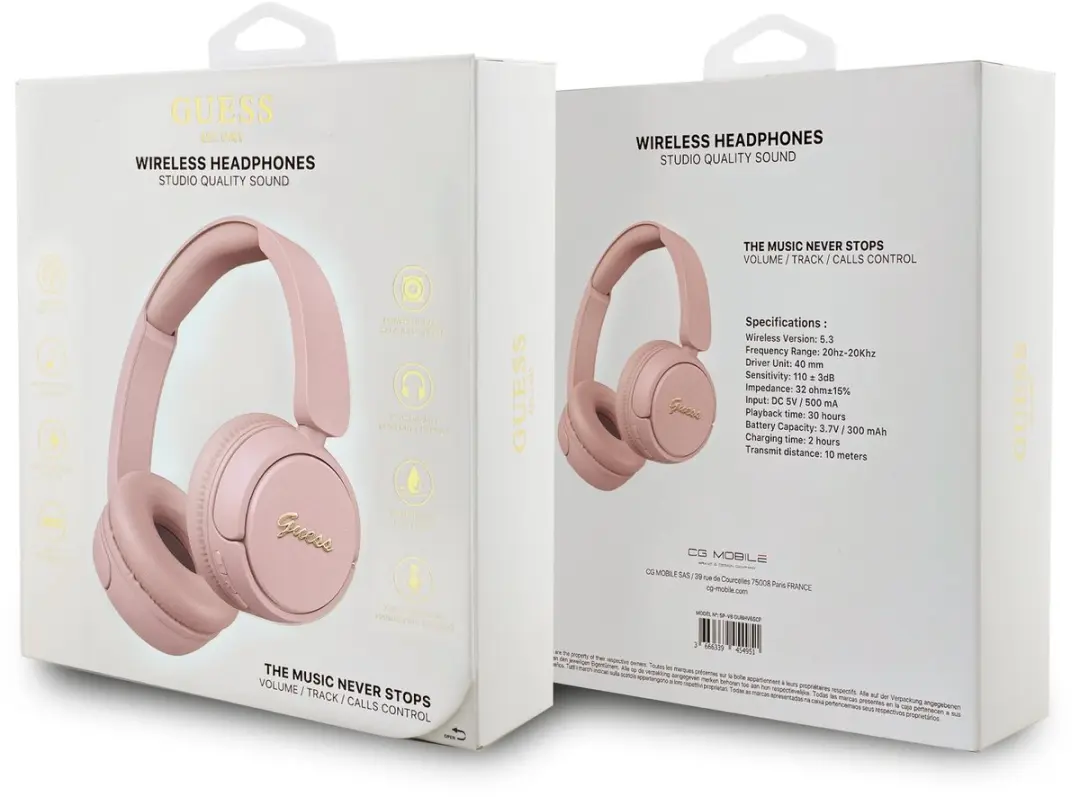 GUESS Script Metal Logo BHV6 Headphone - Roze