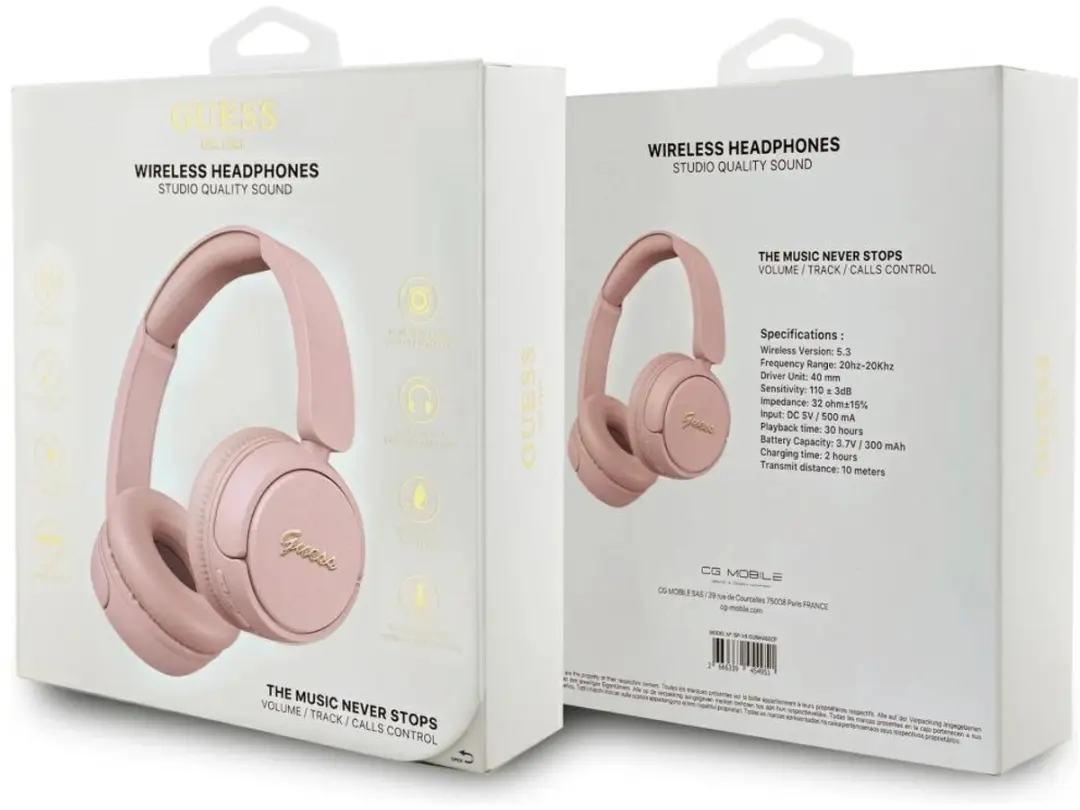 GUESS Script Metal Logo BHV6 Headphone - Roze