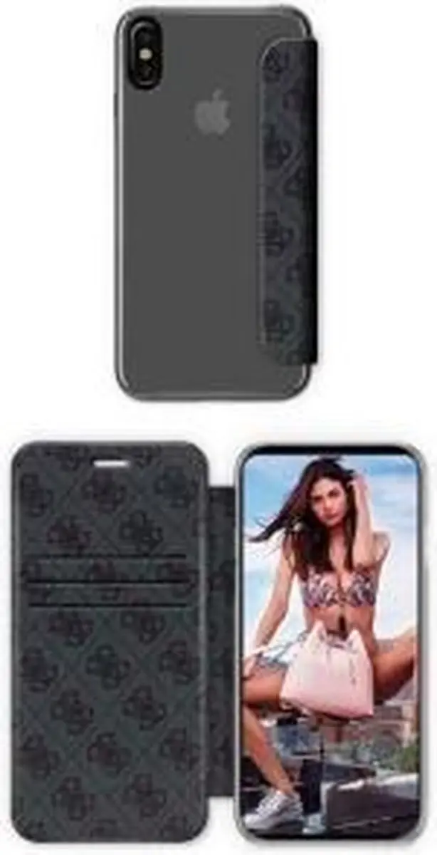 GUESS Los Angeles Hoesje iPhone X/Xs - 2 Stuks - Grijs/Multicolor