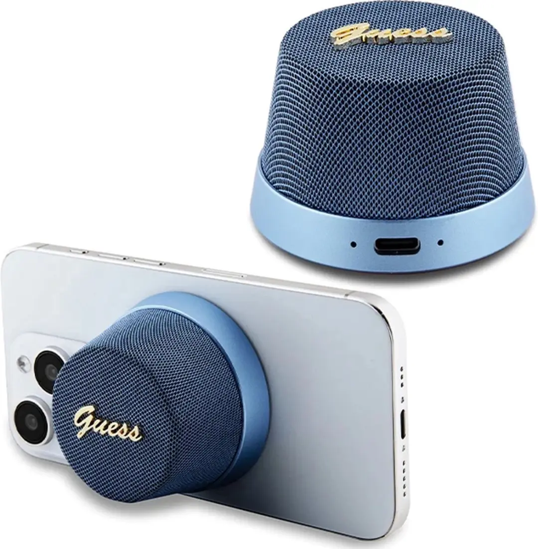 GUESS Script Logo Bluetooth Speaker Stand - Blauw