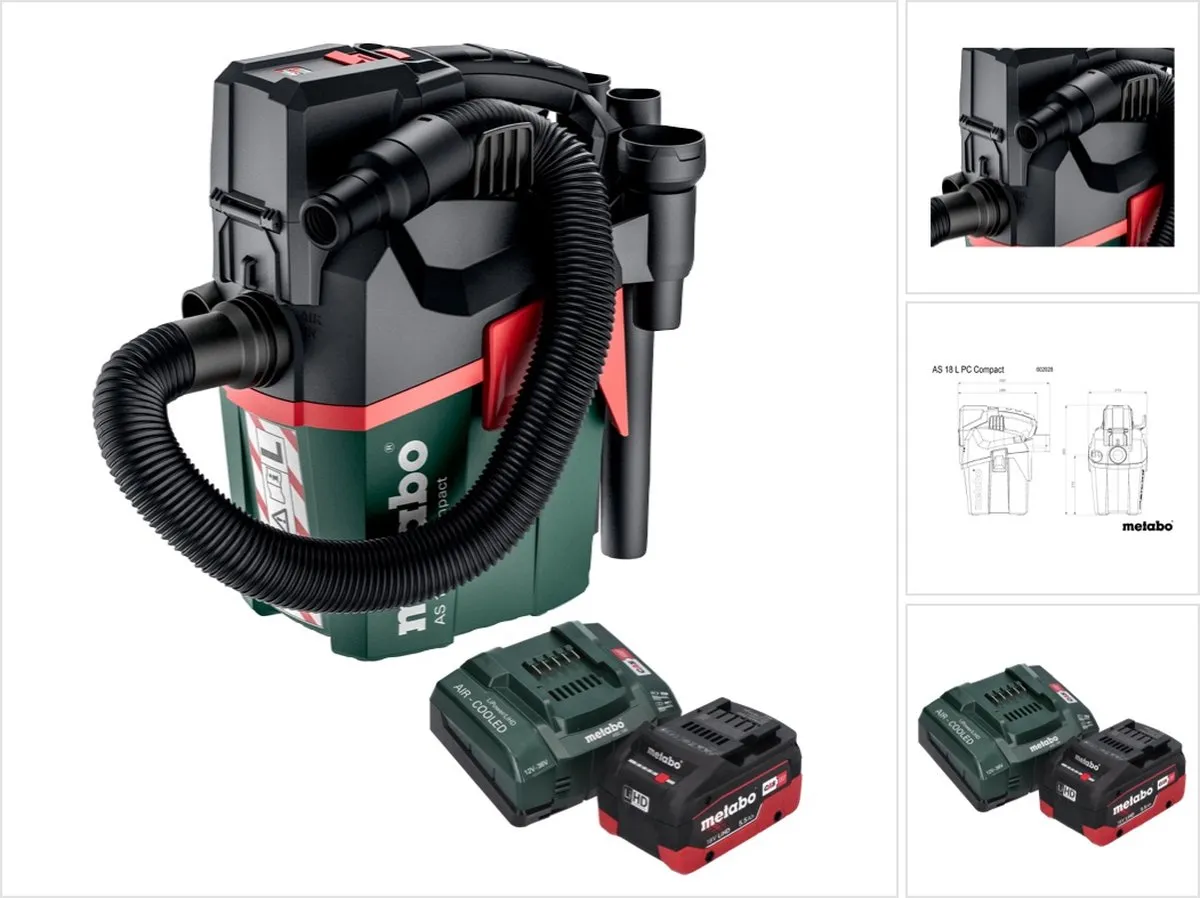 Metabo AS 18 L PC Compact Stofzuiger 18V
