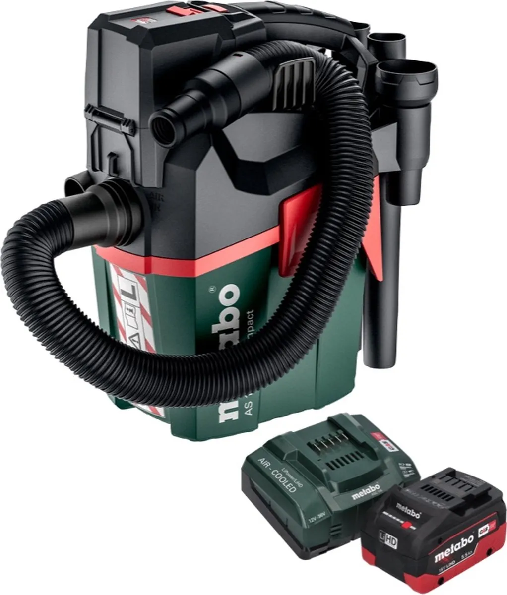 Metabo AS 18 L PC Compact Stofzuiger 18V - 6L - Groene - afbeelding 2 van 5