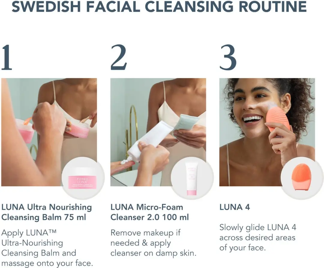 FOREO Clean Balance LUNA 4 Bundel - Peach - 16 Snelheden - afbeelding 5 van 6