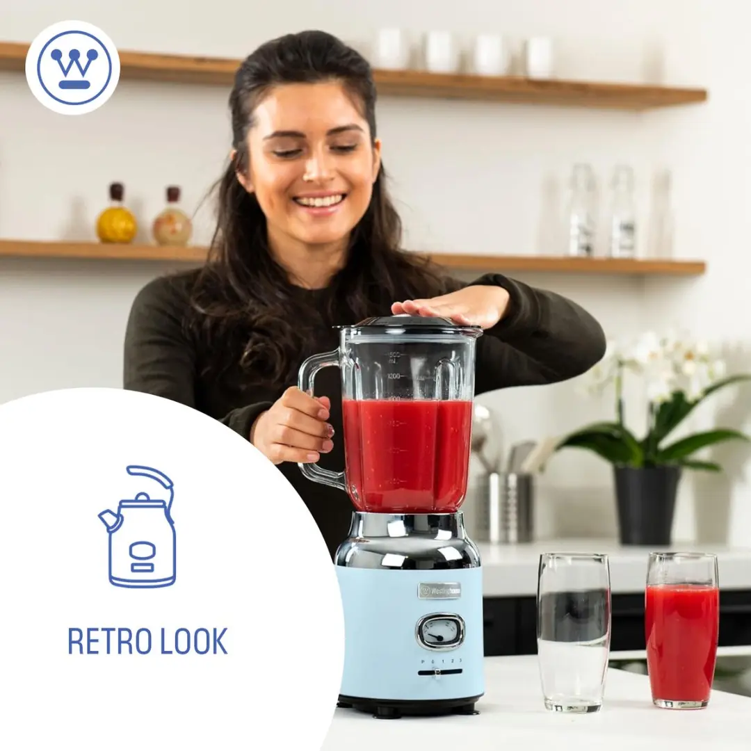 Westinghouse Retro Blender 600W - 1,5L - Blauw