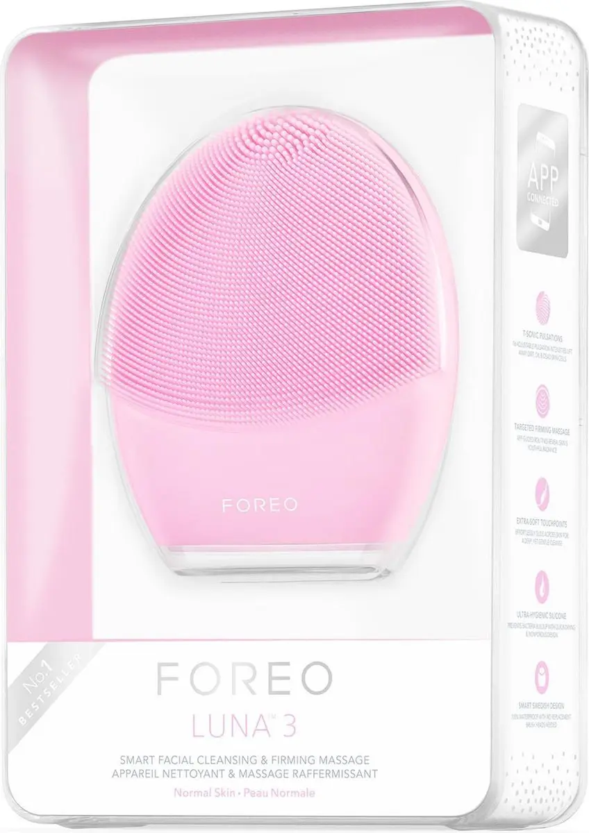 FOREO LUNA 3 Gezichtsreinigingsborstel - 16 Snelheden - Roze