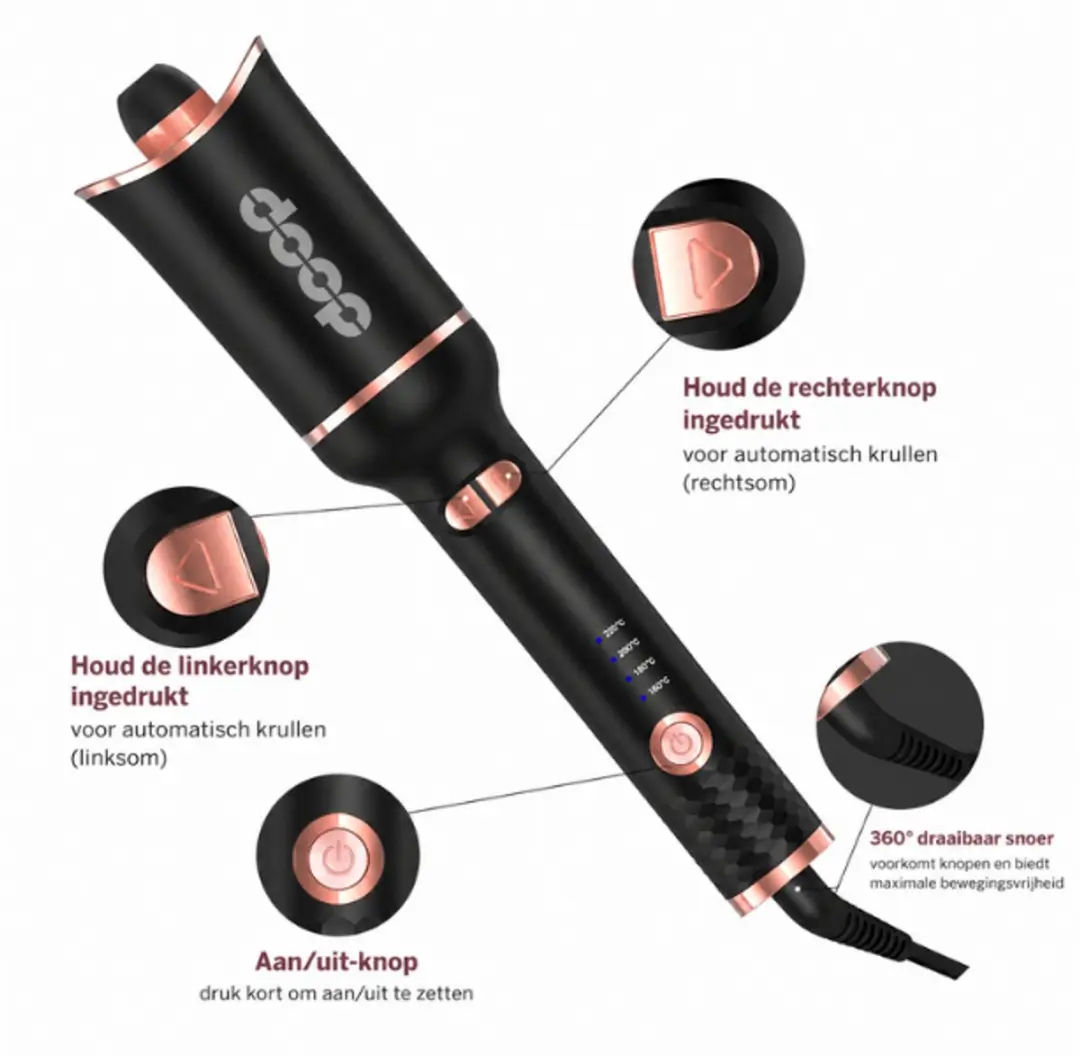 Doop Automatic Curler Automatische Krultang - 1,1-3,5cm
