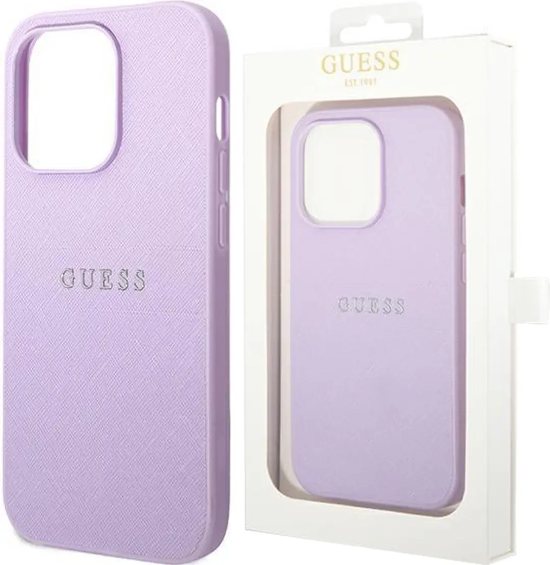 Guess iPhone 14 Pro PU Saffiano Hoesje - Paars - MPN 3666339088644