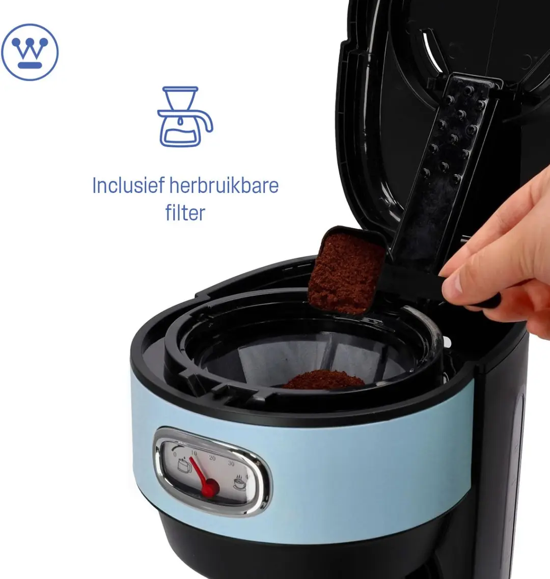 Westinghouse WKCMR621 Retro Filterkoffiezetapparaat 1000W - 10 Koppen - Blauw