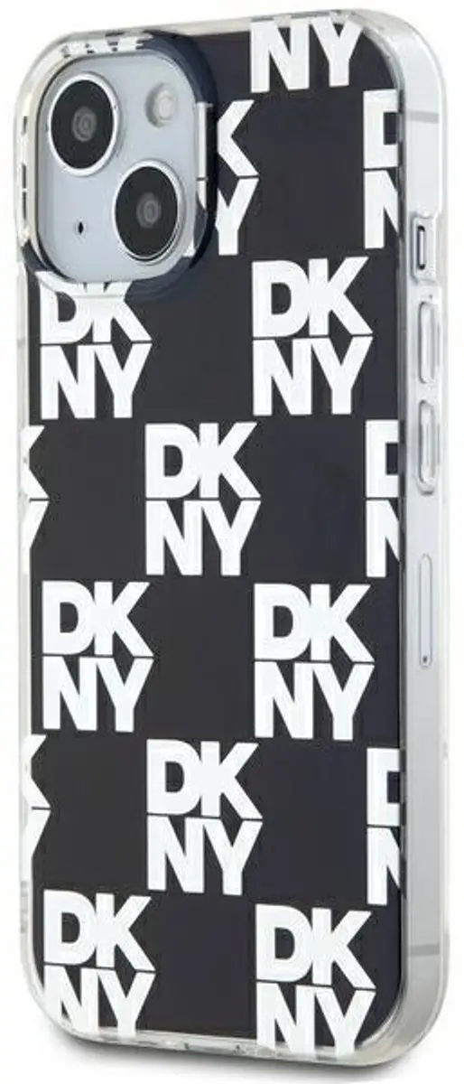 DKNY Checkered Serie iPhone 15 Plus Hoesje - Zwart