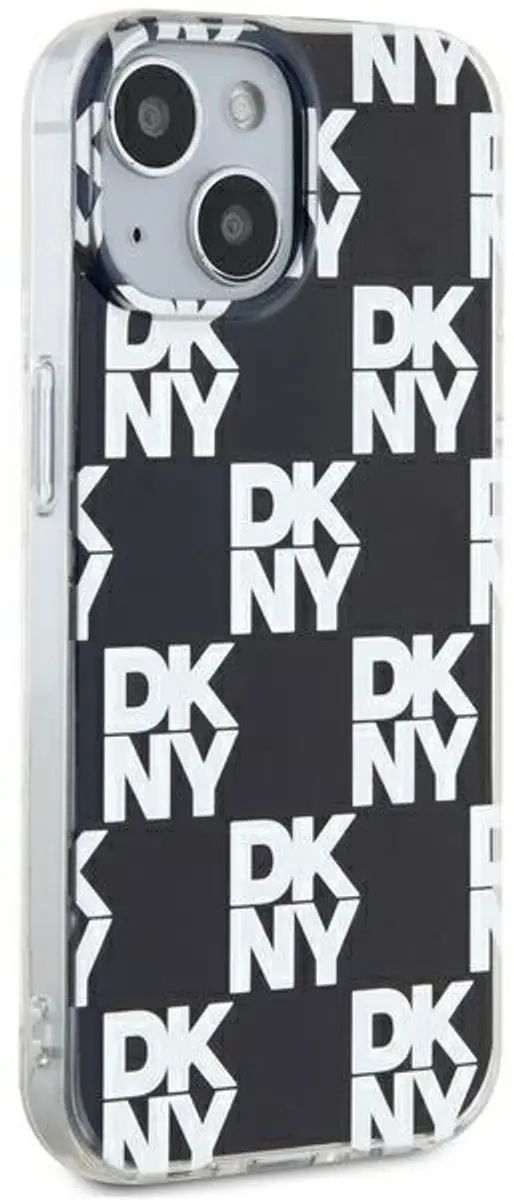 DKNY Checkered Serie iPhone 15 Plus Hoesje - Zwart