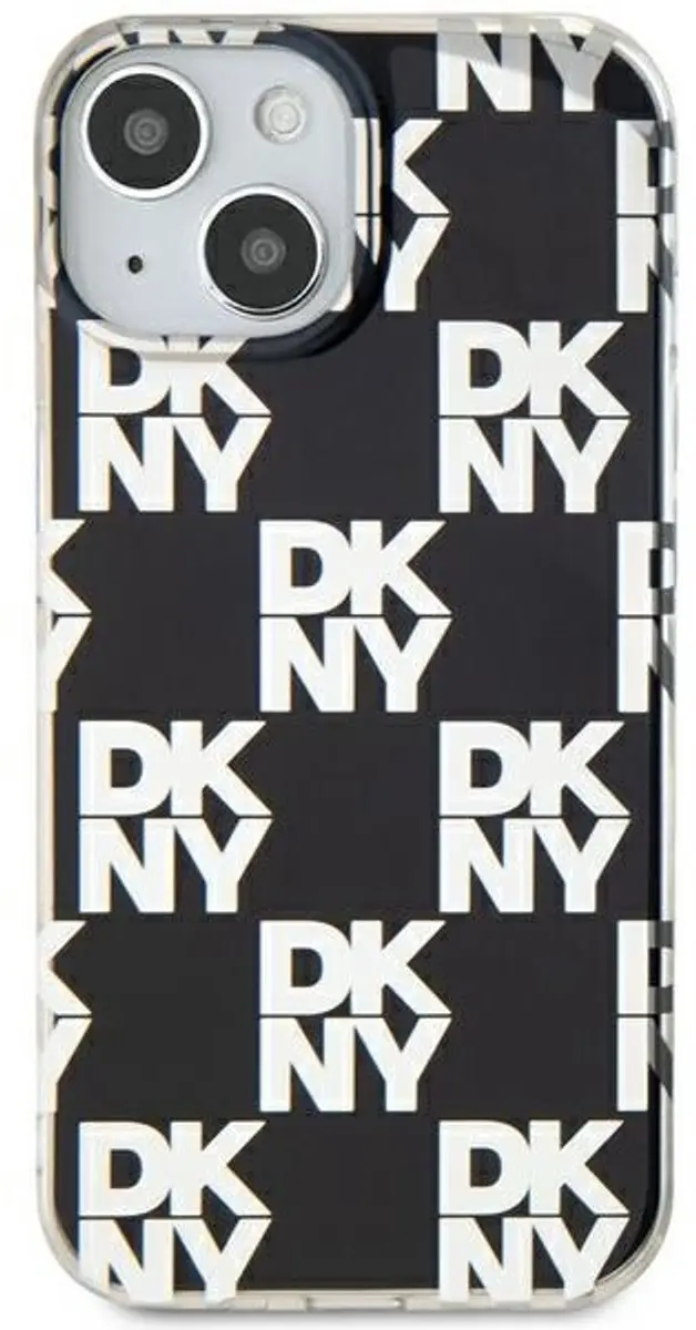 DKNY Checkered Serie iPhone 15 Plus Hoesje - Zwart